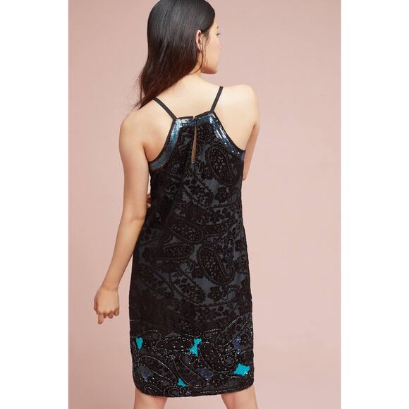 Anthropologie Moulinette Soeurs Imogen Sequin Shift Slip Dress Size 2 Brand New - Picture 3 of 14